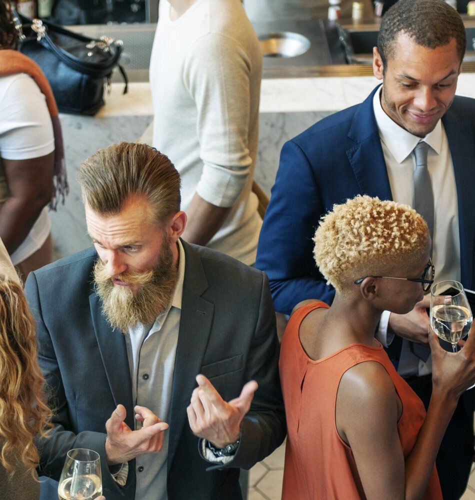 Diverse business people in a dinner party